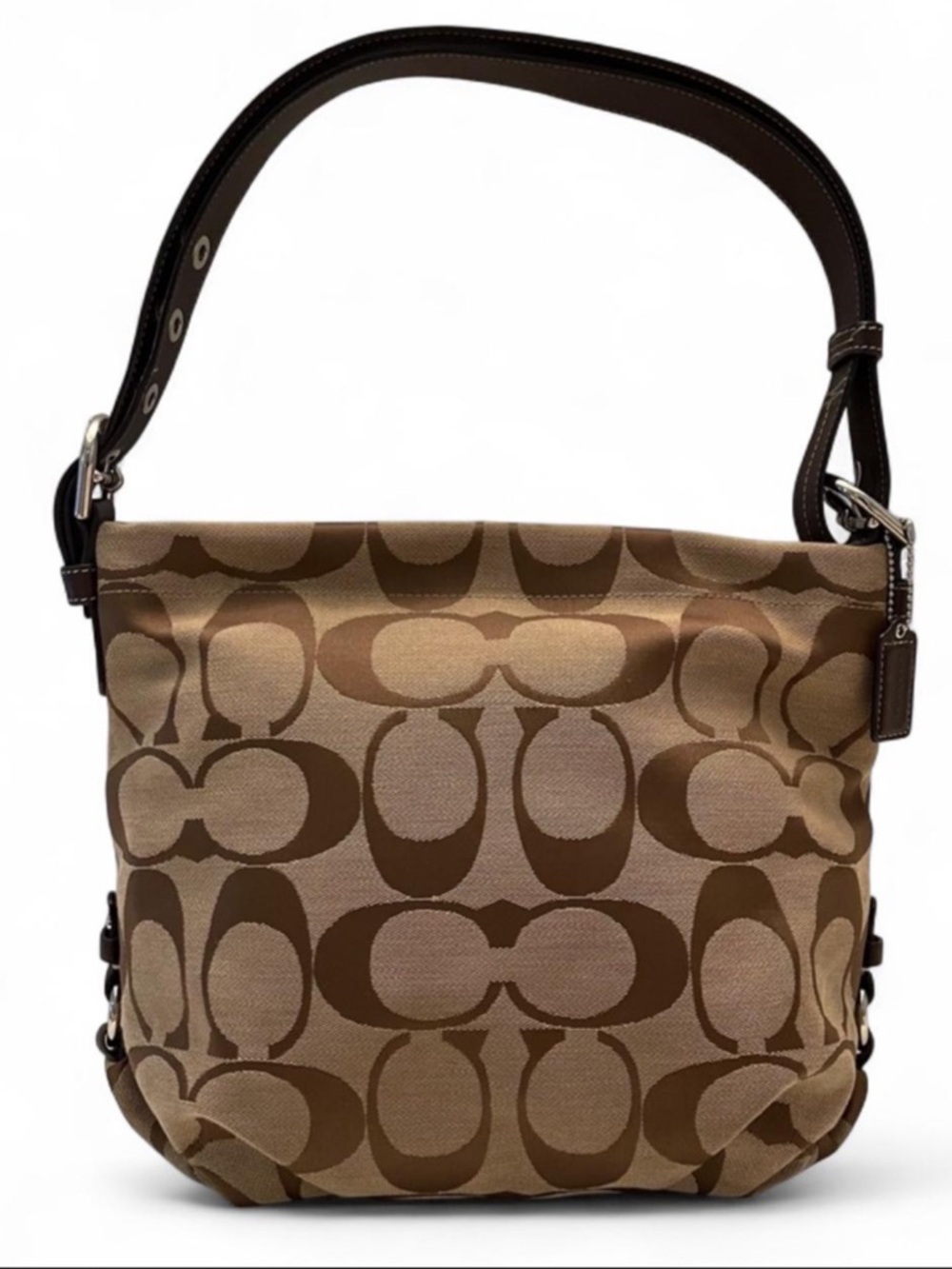 Coach Brown Signature Canvas Shoulder Bag
